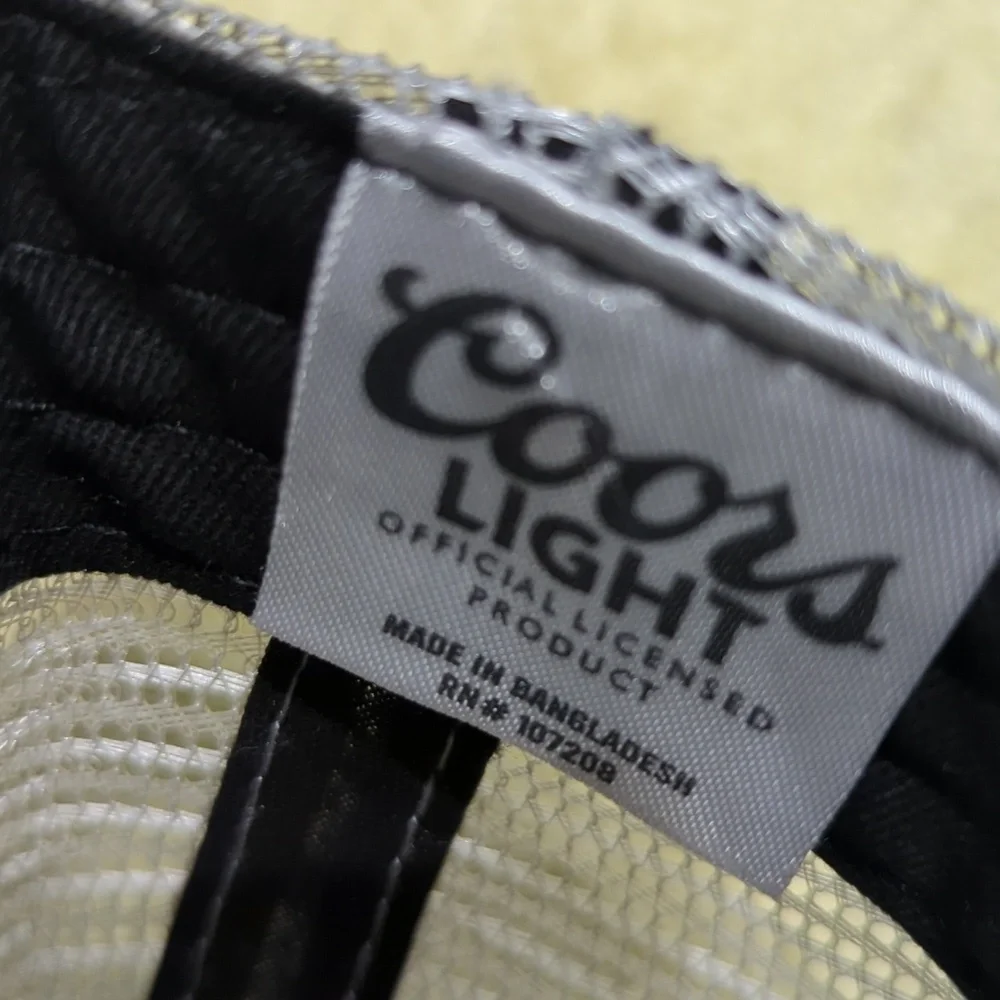 Black and Gray COORS LIGHT Trucker Hat..NEW!! Official Coors Tag!!